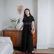 Angaouen - Inner Dress 013 Dalaman Gamis Lengan Pendek Polos Basic Casual Nyaman Panjang Model Kerah