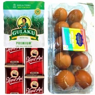 Paket Sembako 201: Gula 1kg + Telur 10butir + Kopi Kapal Api 10sachet