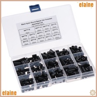 ELAINE 320 Pcs Round Spacer, Black Nylon Screws Spacers Assortment Kit, Hardware Spacers Electrical 