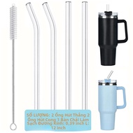Ống Hút Thủy Tinh Trong Suốt Có Thể Tái Sử Dụng Dài 8-12 Inch Thân Thiện Với Môi Trường Cốc Stanley