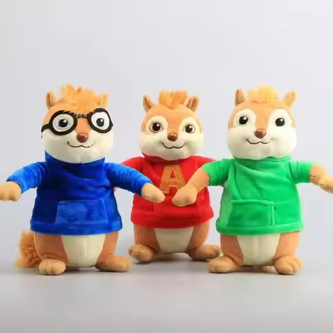 New 22cm 3pcs Alvin and the Chipmunks Halloween Plush Toys Kawaii Fluffy Chipmunks Stuffed Animals B