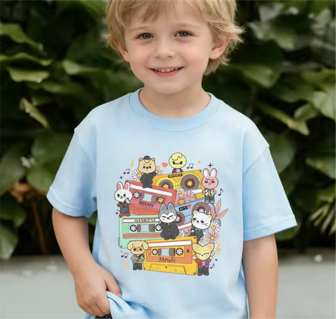 Stry Kids Zoo T-shirt Skzoo shirt inspiration, Skzoo Chibi character sports shirt, music enthusiast 