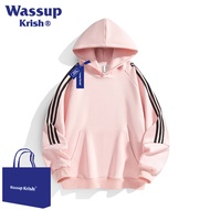 WASSUP KRISH | เสื้อฮู้ดหนาสำหรับผู้ชาย สไตล์หรูหรา