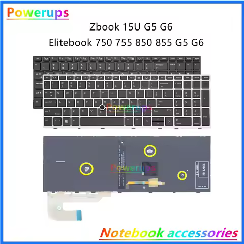 New Original Laptop US/UK/EU/FR/BE/SP Backlight Keyboard For HP EliteBook 750 755 850 855 G5 G6 Zboo