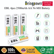 EBL 4pcs Rechargeable AA Batteries 1.2V 2500mAh NIMH AA Battery Beingpower For Radios Toy Camera Hea