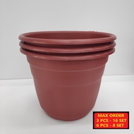 3 Pcs/6 Pcs/9Pcs Diameter 29.5cm Round Flower Pot Rolled Lip/ Pasu Bunga