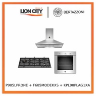 Bertazzoni P905LPRONE 90cm Gas Hob + F605MODEKXS 5 Function Oven + KPL90PLAG1XA Wall-Mount Hood