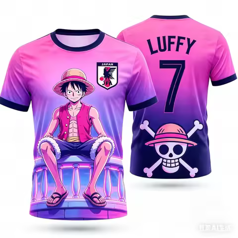 2026 Japan One Piece Luffy Football Jersey T-shirt Football Special Jersey Adult Men's Quick-Drying 