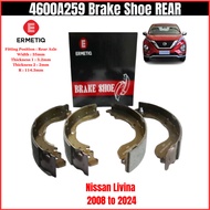 ERMETIQ Brake Shoe REAR for Nissan Livina 2008 to 2024 (4600A259)