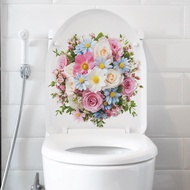 29*29CM Romantic Floral Bathroom Toilet Stickers Home Decoration Stickers Self-adhesive