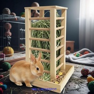 WELLNESSSPOT Rabbit Hay Manger, Durable Detachable Hay Feeder, Practical Self-Feeding Wooden Rabbit 