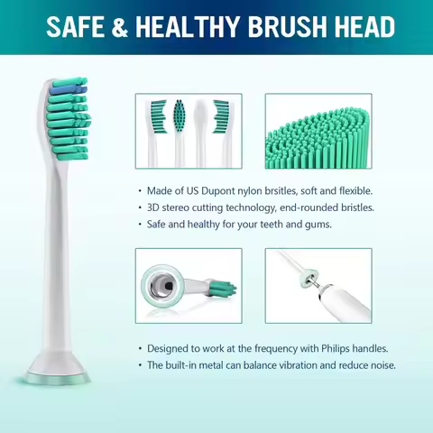 Replacement Toothbrush Heads Compatible with Philips Electric Brush Head 1100 2100 4100 4300 5100 53