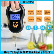 50kg Digital Scale Portable Electronic Mini Scales Hook Handheld LCD Luggage Scale Fishing Weights P