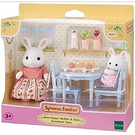 Sylvanian Families Collection Toys Snow Rabbit Mother & Baby Breakfast Table