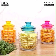 DLX Toples Kaca Nuri Plastic LID 1100 ml Tutup Plastik Warna