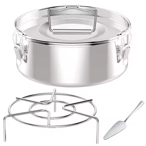 J1UL1N Flan Pan Flaneras Mold, Stainless Steel Flan Mold With Lid - Flan Maker For 6 Quart Pot(3QT, 