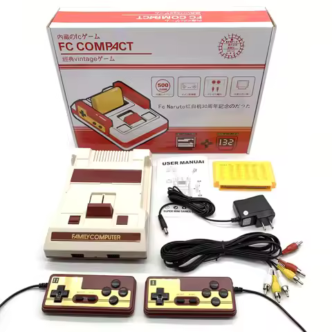 500 in 1 Classic Games FC Console Red White Family Computer Game Console 8 Bit AV Output Family Game