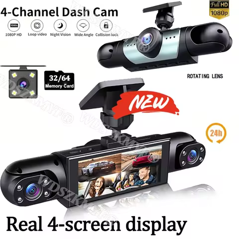 4Lens Car DVR 360 Degrees Video Recorder 1080P Dash Cam 360 3/4Channel 24h Parking Monitor Car Secur
