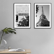Black and White Monochrome Block Frame Wall Decoration 20x30 cm