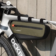 ROCKBROS Bicycle Frame Tube Bag Large Capacity Quick Release Front Bag Reflective MTB Road Bike Triangle Bag 1.7L