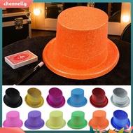 [CHA] Magician Costume Accessories for Adults Kids Lightweight Glitter Fedora for Photoshoots Shiny 