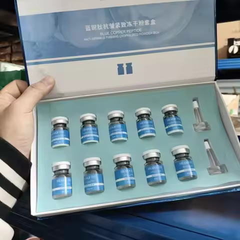 High Purity 98% Blue Copper Peptide Essence Facial Anti-Aging Repair Polypeptide Active Hyaluronic a