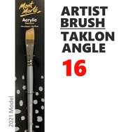 Mont Marte ANGLE Brush Taklon  Size 16  For Oil, Acrylic, Watercolor &amp; Gouache