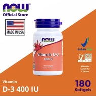 Now Foods Vitamin D-3 400iu 180 Softgels