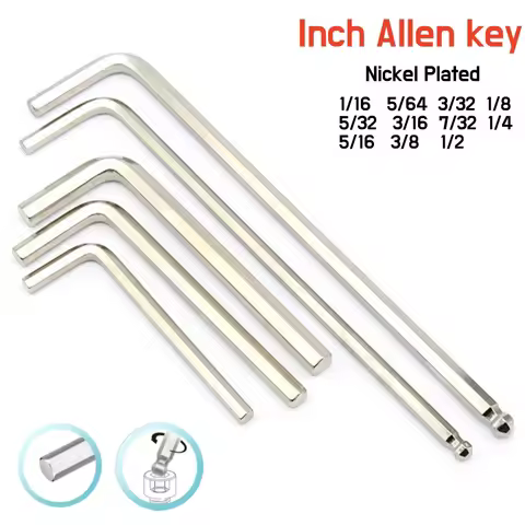 1~10Pcs Inch Allen Key Wrench 1/16 5/64 3/32 1/8 5/32 3/16 7/32 1/4 5/16 3/8 1/2 L Shape Ball End Lo