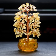 Yellow Crystal Crushed Stone Crystal Tree Wealth Tree Handicraft