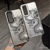 Art Black Dragon Lucky Style Trendy Fashion Shock-resistant Phone Case Suitable for Samsung S24/S24F
