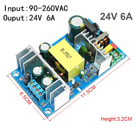 DC 24V 6A AC 90-260V Power Supply Module AC-DC Switching Power Supply Board Promotion DC-24V-6