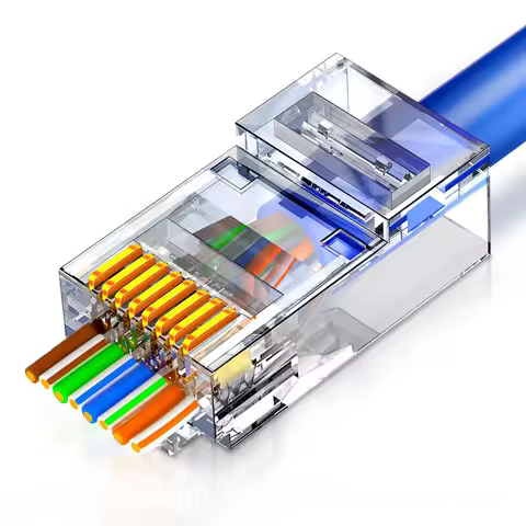 ZoeRax 10PCS/50PCS RJ45 Connectors Cat5e Cat6 Pass Through EZ to Crimp Modular Plug for Solid Strand