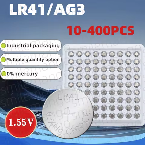 LR41 AG3 Coin Alkaline Battery 1.55V Button Batteries SR41 192 CX41 392 L736 384 SR41SW Calculators 