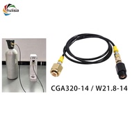 [chulisia] Stream Adapter Hose 60inch CGA320-14/W21.8-14 to -4 Sparkling Machine Maker Direct Connec