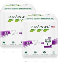 Nateen Combi Ultra Adult Diapers,Unisex Disposable Incontinence Briefs with Tabs for Men and Women,Ultra Absorbency Diaper,Overnight Leak Protection. Large, 20Count