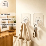 Durable wall hanger, super sticky, transparent, non-marking, used to hang in kitchen and bathroom, 6