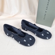 CK BUNNY TWEED FLAT SHOES