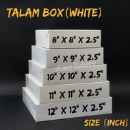 White Cake Box / Paper White Box for Brownies Talam Kuih Lapis Pizza Puff Cake [Ready Stock]
