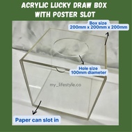 Acrylic Lucky Draw Box with front pocket (Paper slot in) Local Made Product