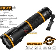 INGCO (HFL013AAA1) 1W LED Flashlight Aluminum Material 6N01 CREE XPE2 R3 1 Watt Use 3A Alkaline Batt