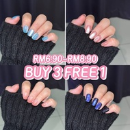 [Shing Nail]  10 keping Cat Eye Kuku Palsu Handmade Paling Pendek Super Short Plain Color Fake Nail 