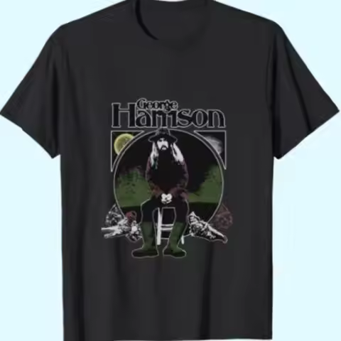 George Harrison T Shirt Funny Black Cotton