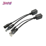 JHVW 1 Pair POE Splitter, Centralized Black/White POE Cable, Wire Adapter 12V POE Adapter