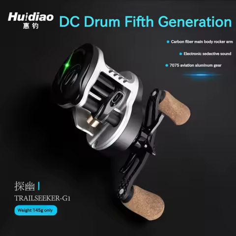 5+1BB Smart Baitcasting Reel DC Brake Ultra Light 145g 7.2:1 Speed Ratio Anti Backlash Sound Alert M
