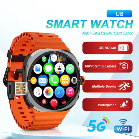 U8 Ultra 5G SIM Card WiFi Smartwatch NFC GPS Positioning Compass 32GB Smart Watch Men HD 180°Rotatin