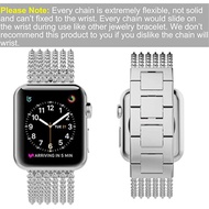 สายนาฬิกาผู้หญิงสแตนเลส3ชิ้นสำหรับสายคาด Apple Watch 6 5สร้อยข้อมือโซ่โลหะสำหรับ Iwatch SE 4 3 Watchband Fhx-39Bd 38-44Mm twzhvj