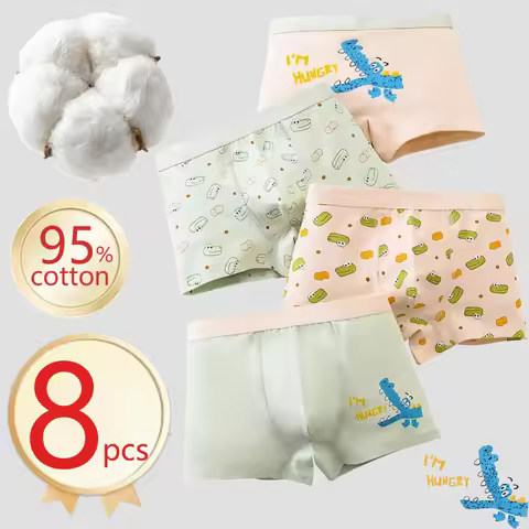 2/4/8 Pcs Boys Boxer Clothes Briefs Kids Cotton Underwear Sets Baby Underpants Teenager Cartoon All 