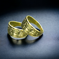แหวน พระเจ้า 5 พระองค์ มหานิยม มหาเสน่ห์ นะโม พุทธ  แคล้วคลาด คงกระพัน ทองเหลืองแท้ ปรับขนาดได้ แหวนฟรีไซต์