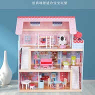 Diy Toy Wooden House Model Pink Doll House Wooden Puzzle House Toy Children's Birthday Gift
